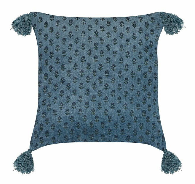 Sada 2 ozdobných polštářů 45 x 45 cm Řeb (modrá)