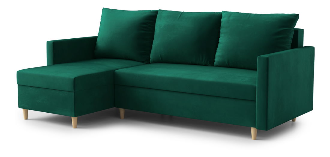Rohová sedací souprava Ronaldo (L) (tmavě zelená)