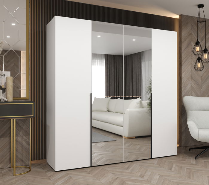 Šatní skříň 200 cm Alice 2 (bílá + černá)