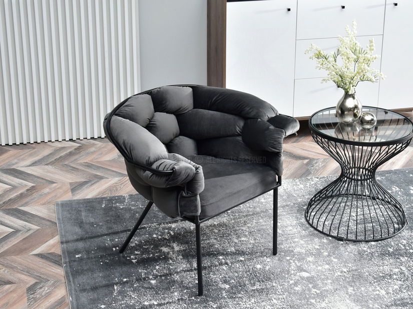 Relaxační křeslo Piplio (grafitová + černá)