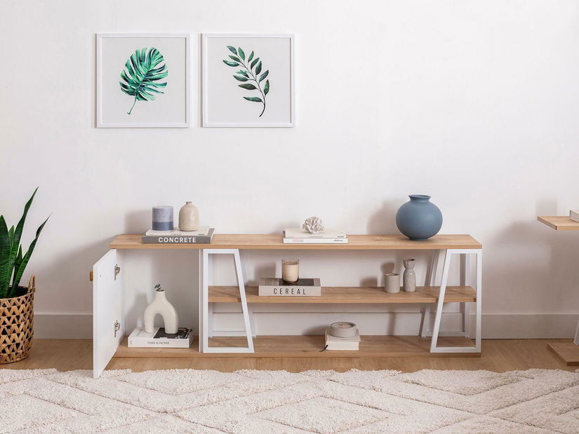 Regál Nidupe 8 (dub safírový + bílá)