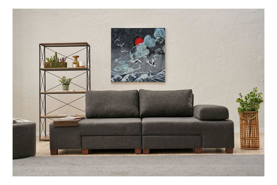 Rozkládací pohovka Perenilla L (antracit + ořech)