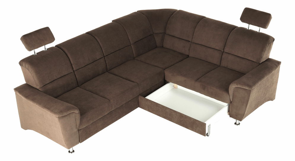 Rohová sedací souprava Stan (hnědá) (P)