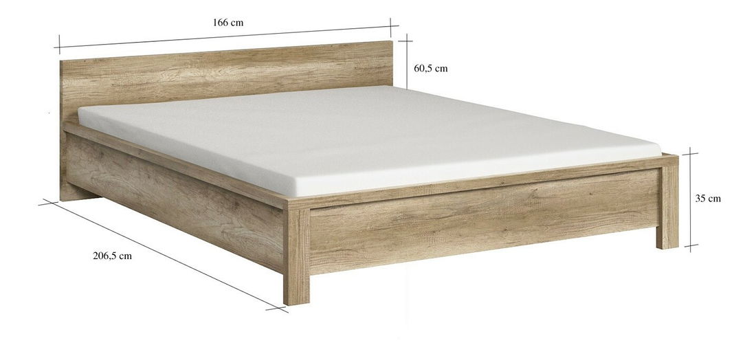 Manželská postel 160 cm BRW Kaspian LOZ/160 (dub monument)