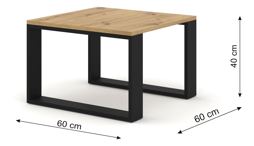 Set konferenčních stolků Nulakka (dub artisan + černá)