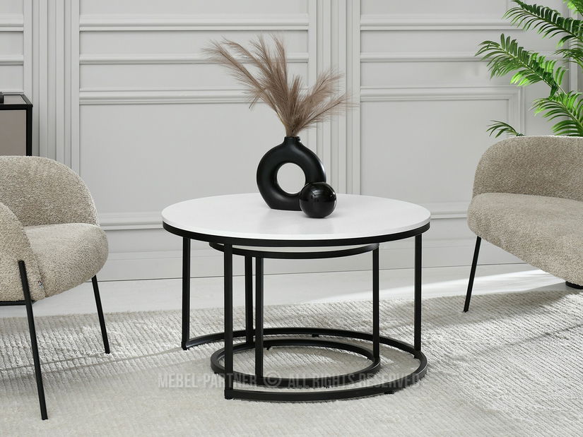 Konferenční stolek Klara (bílá + černá)