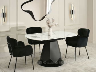 Jídelní stůl Zapatista (mramor + černá)