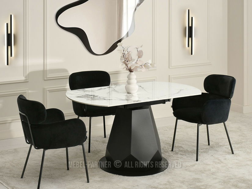 Jídelní stůl Zapatista (mramor + černá)