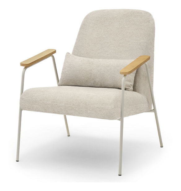 Relaxační křeslo Elesenta (dub + béžová)