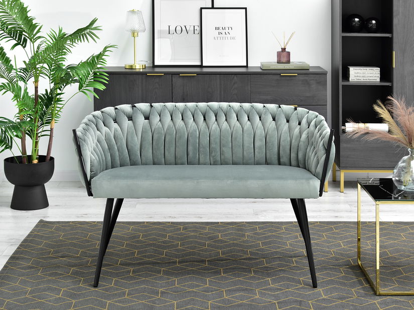 Pohovka dvousedačka Rozaine (mátová + černá)