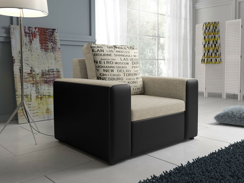 Křeslo Lavenda (béžová + černá)