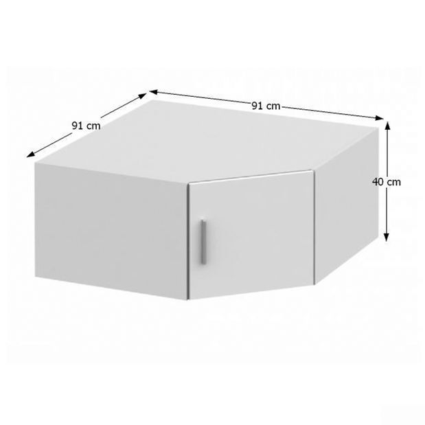 Rohová nástavba na skříň Izetta Typ 8 (bílá)