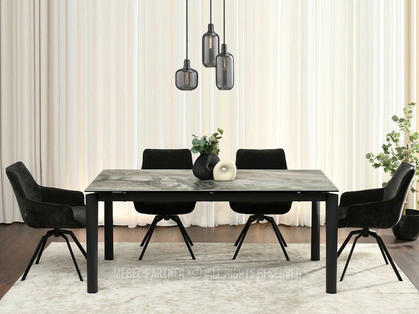 Jídelní stůl Telefonico (mramor + černá)