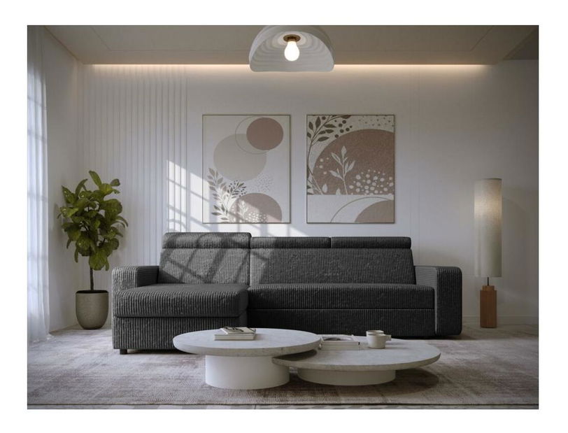 Rohová sedací souprava Moira (šedá) (L)