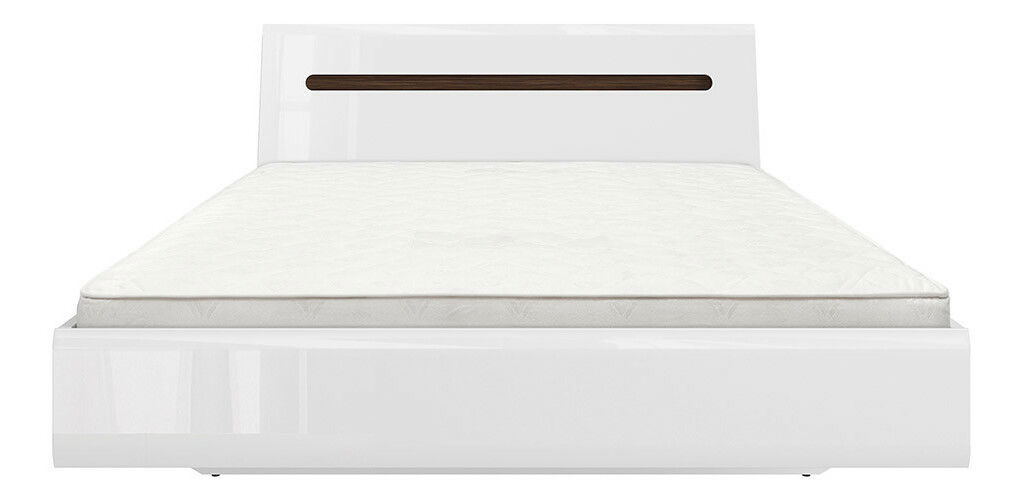 Manželská postel 160 cm BRW Azteca Trio LOZ/160 (bílá + lesk bílý)