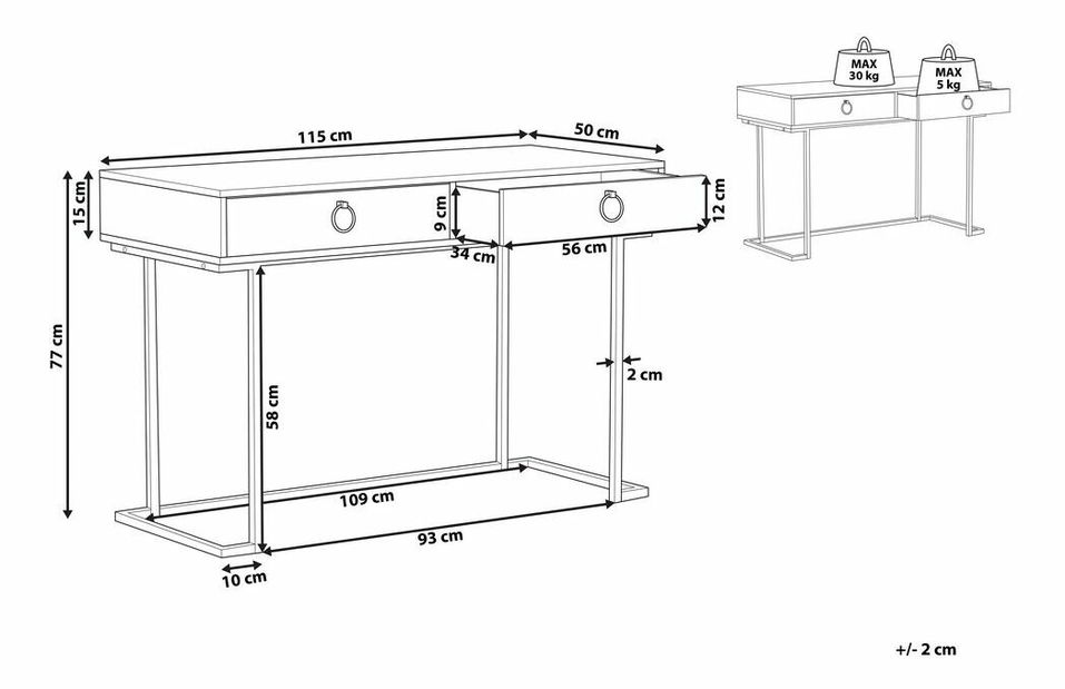 Konzolový stolek Weszo (černá) *výprodej