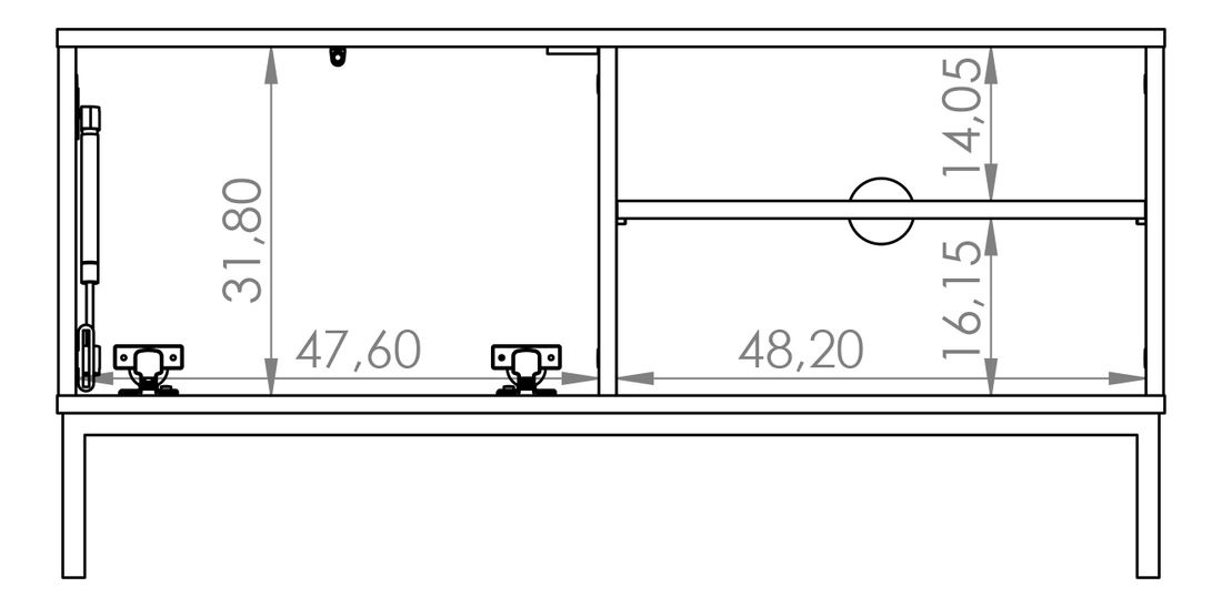 Tv stolek Quebec 1D (černá matná)