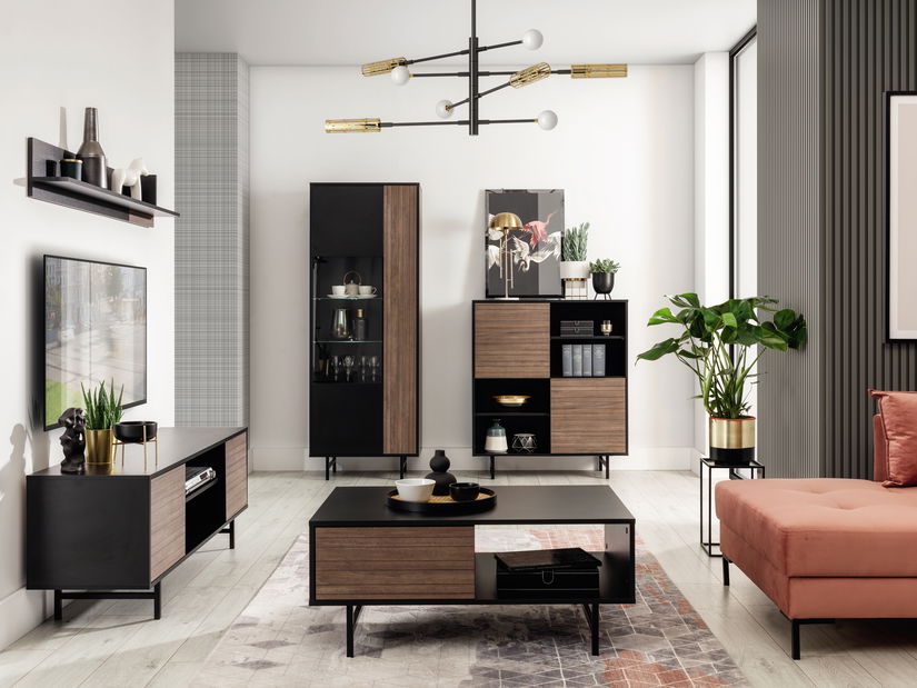 Komoda Presto K3D3SZ (černá matná + captains deck)