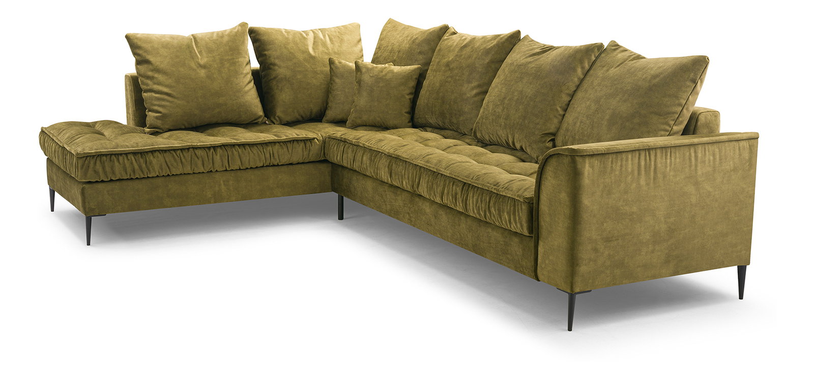 Rohová sedací souprava Lunara (tmavě žlutá) (L)