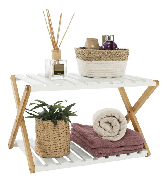 Regál Petria 1 (bílá + hnědá)