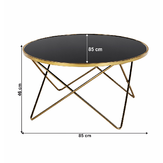 Konferenční stolek Rose (zlatá + černá)