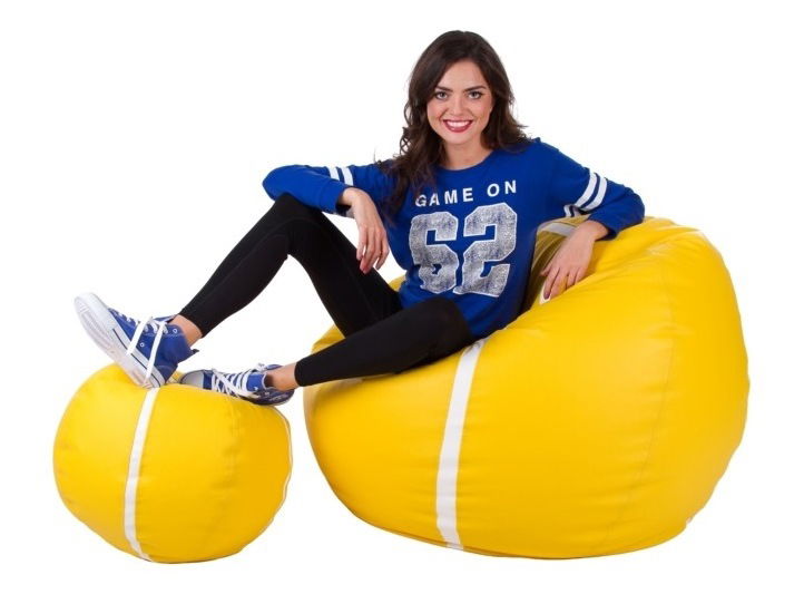 Set sedacích vaků Tenis XXXL + L (žlutá + bílá)