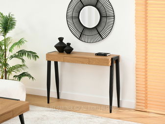 Konzolový stolek Mukusiz (dub + černá)