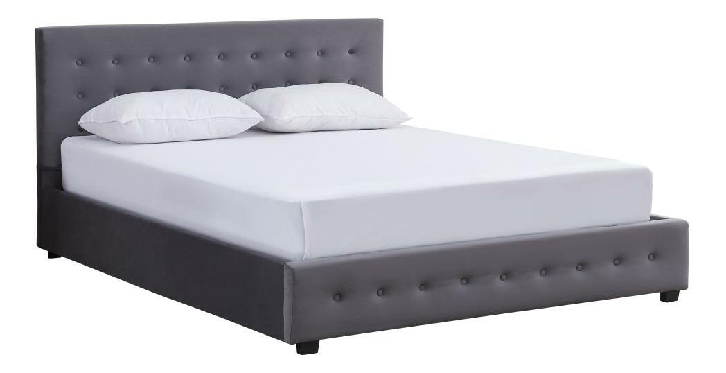 Manželská postel 160 cm Marcaje (šedá) (s roštem) (s úl. prostorem)