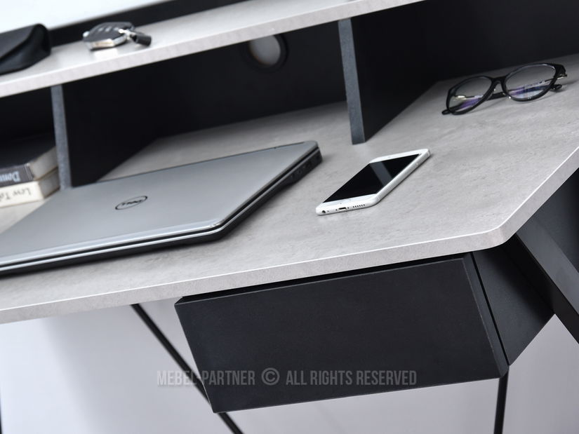 PC stolek Aspart (beton + černá)