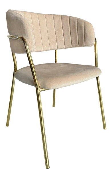 Designové jídelní křeslo Dasmin 1 New (béžová + zlatá)