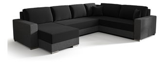 Rohová sedačka ve tvaru U- Pearle 3 (černá + šedá) (P)