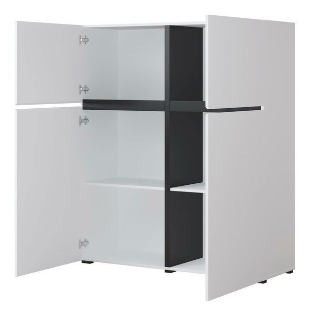 Komoda Crossroad W76 (černá + bílá)