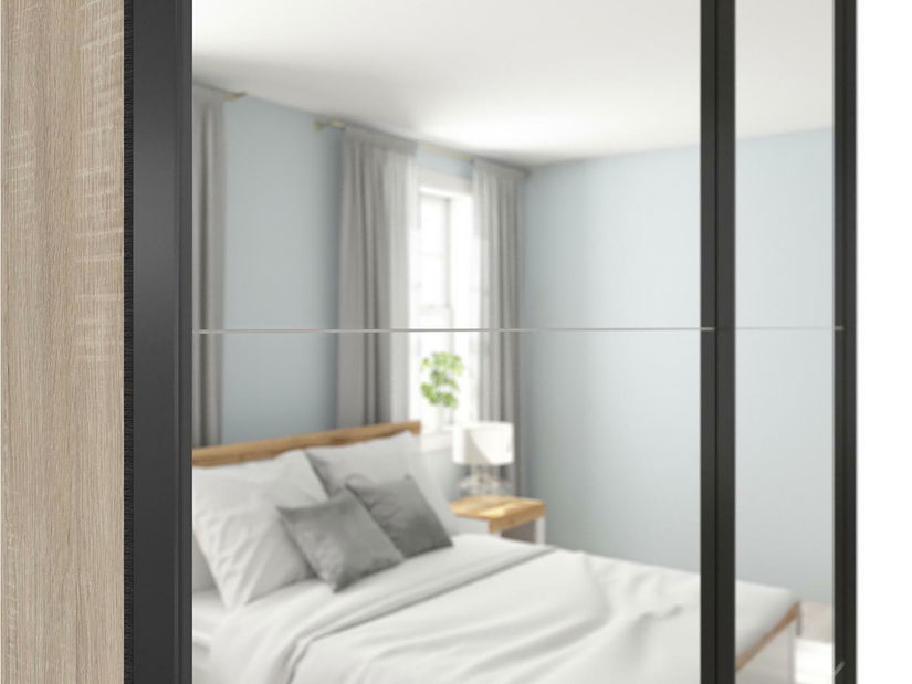 Šatní skříň s posuvnými dveřmi BRW Tetrix 32 (dub sonoma) (se zrcadlem)