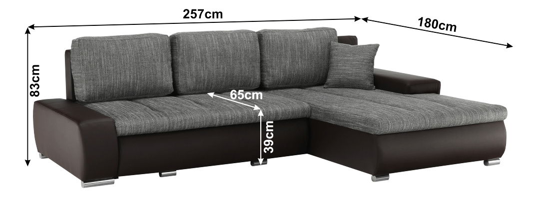 Rohová sedací souprava Gisoilp (hnědá + hnědošedá)