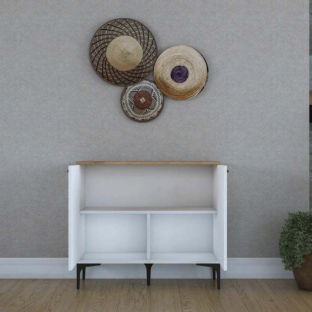 Komoda Jette 90 (ořech + bílá)