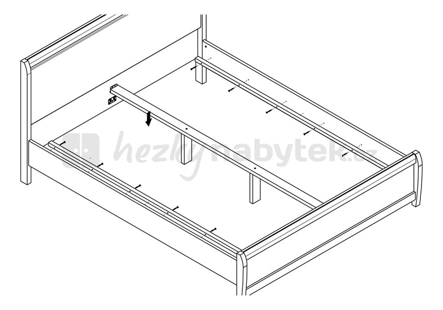 Manželská postel 160 cm BRW Loren LOZ/160