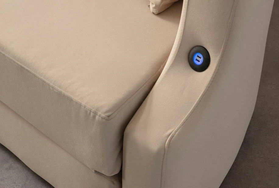 Rozkládací pohovka Lettio (krémová)