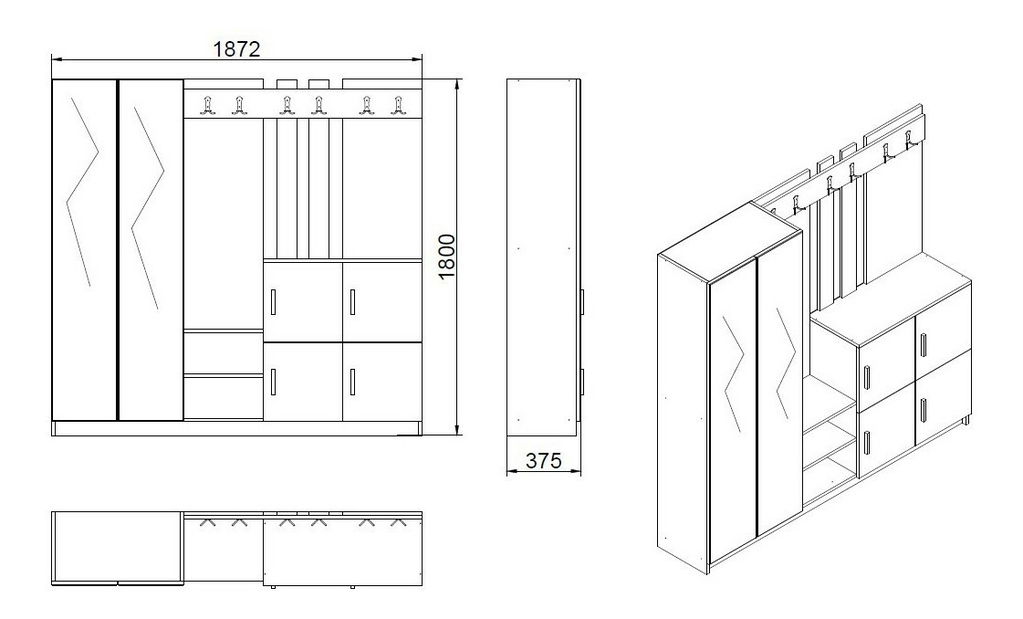 Předsíň Dede 8 (Borovice antlantic + Atracit)