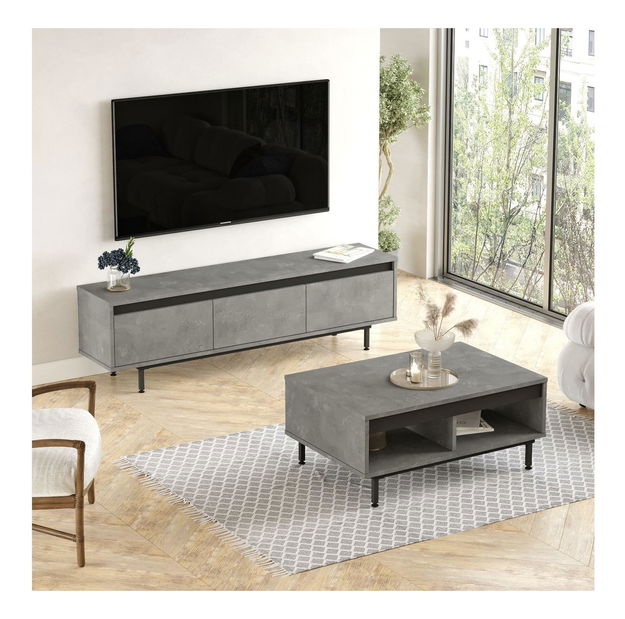 Sada nábytku do obývacího pokoje Levoretta 33 (šedá + černá)