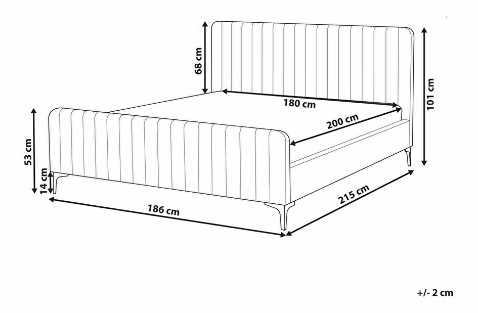 Čalouněná postel 180x200 cm Laraine (růžová) (s roštem)