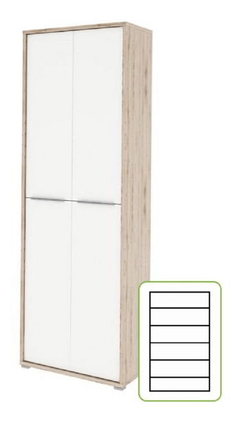 Šatní skříň Rumia TYP05 (san remo + bílá)