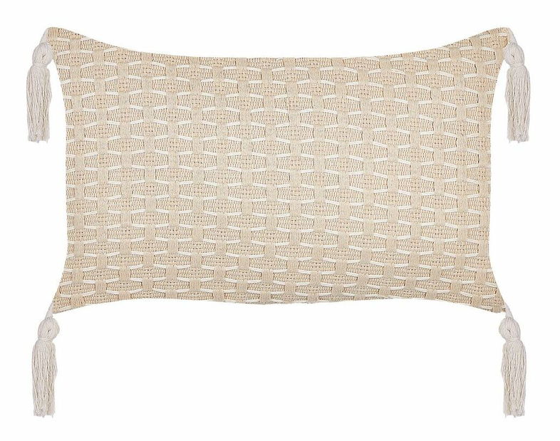 Sada 2 ozdobných polštářů 25 x 45 cm Hakko (světlobéžová)