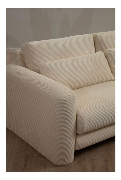 Rohová sedačka Lelysena (P) (béžová + černá)