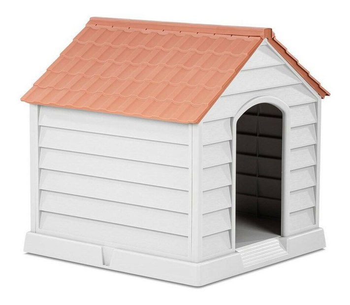 Domeček pro psa Dora (bílá + cihlová)
