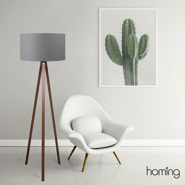 Stojanová lampa Amorekko 3 (tmavě šedá + hnědá)