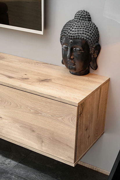 Obývací stěna Care (dub vikingský + kašmír) (s osvětlením)