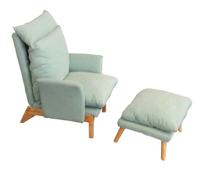 Křeslo s podnožkou Zintius (mentolová)