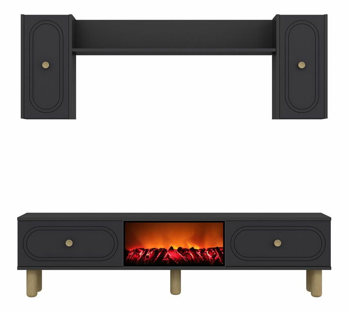 Obývací stěna s krbem Darino (bílá)