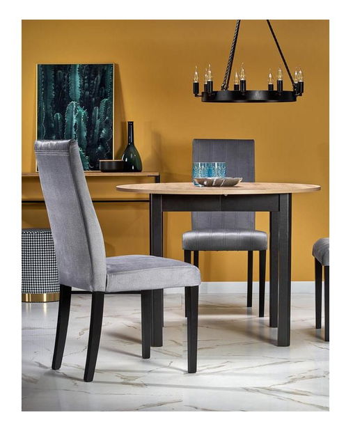 Rozkládací jídelní stůl 102-142 cm Ralllon (černá) (pro 4 6 osob)