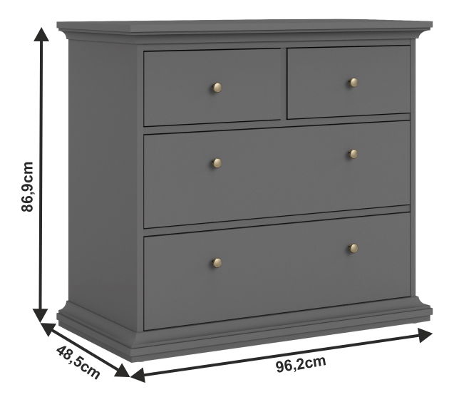 Zásuvková komoda 4Z Phung (šedá)